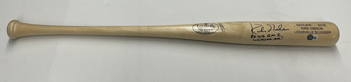 KIRK GIBSON DODGERS SIGNED LOUISVILLE SLUGGER BAT "88 WS WALK OFF HR BAS W140600