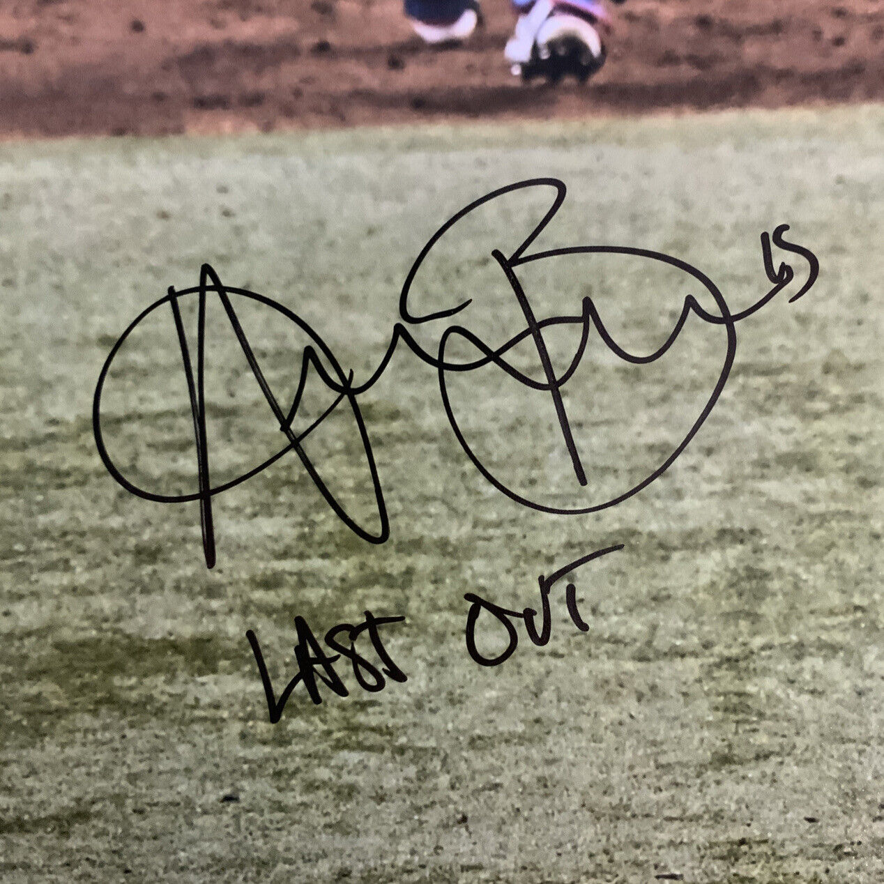 JULIO URIAS AUSTIN BARNES DODGERS SIGNED 16X20 PHOTO "LAST OUT WS CHAMPS" PSA