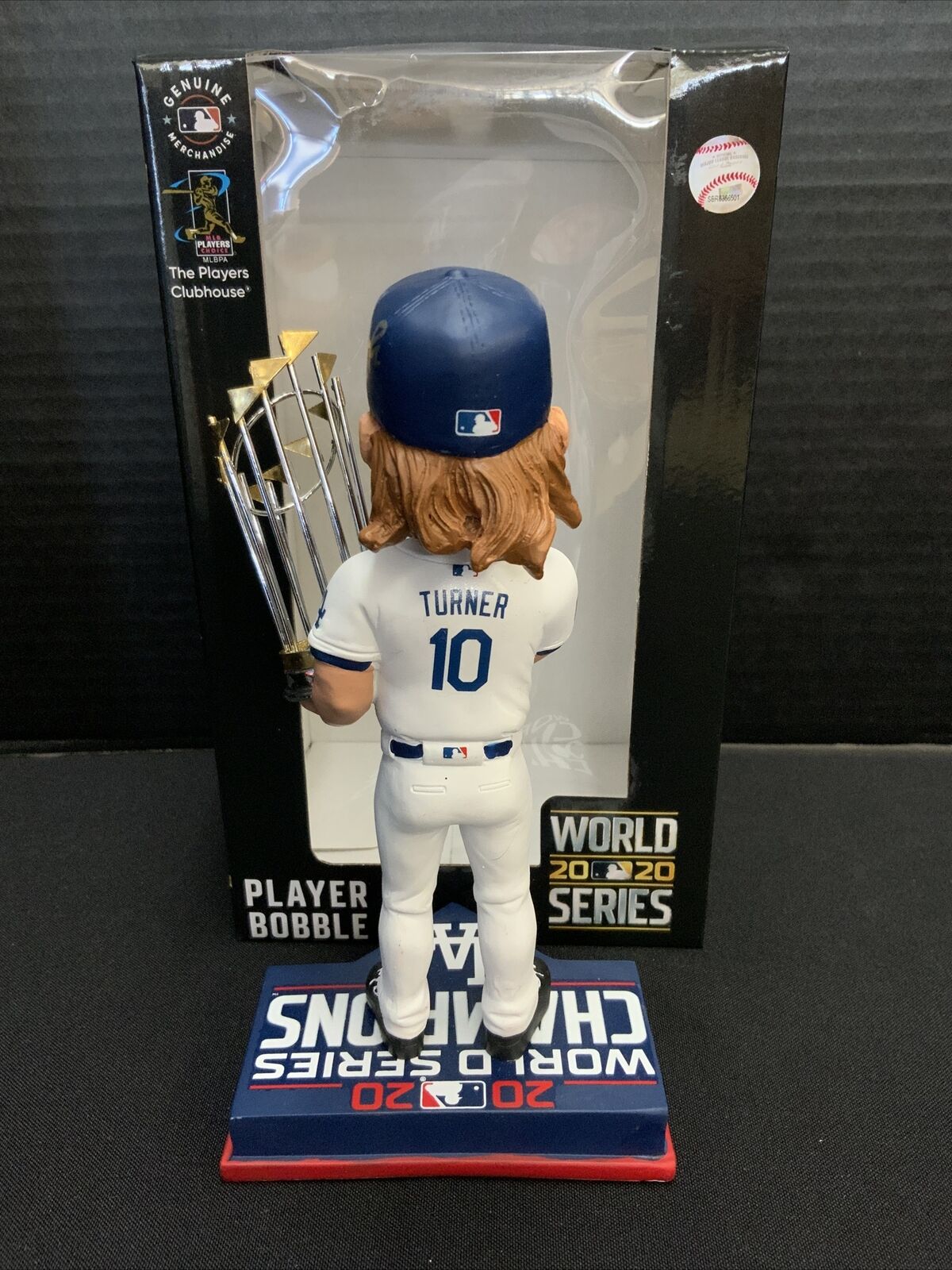 JUSTIN TURNER DODGERS SIGNED FOCO 2020 WS CHAMPIONSHIP BOBBLEHEAD PSA 9A70522