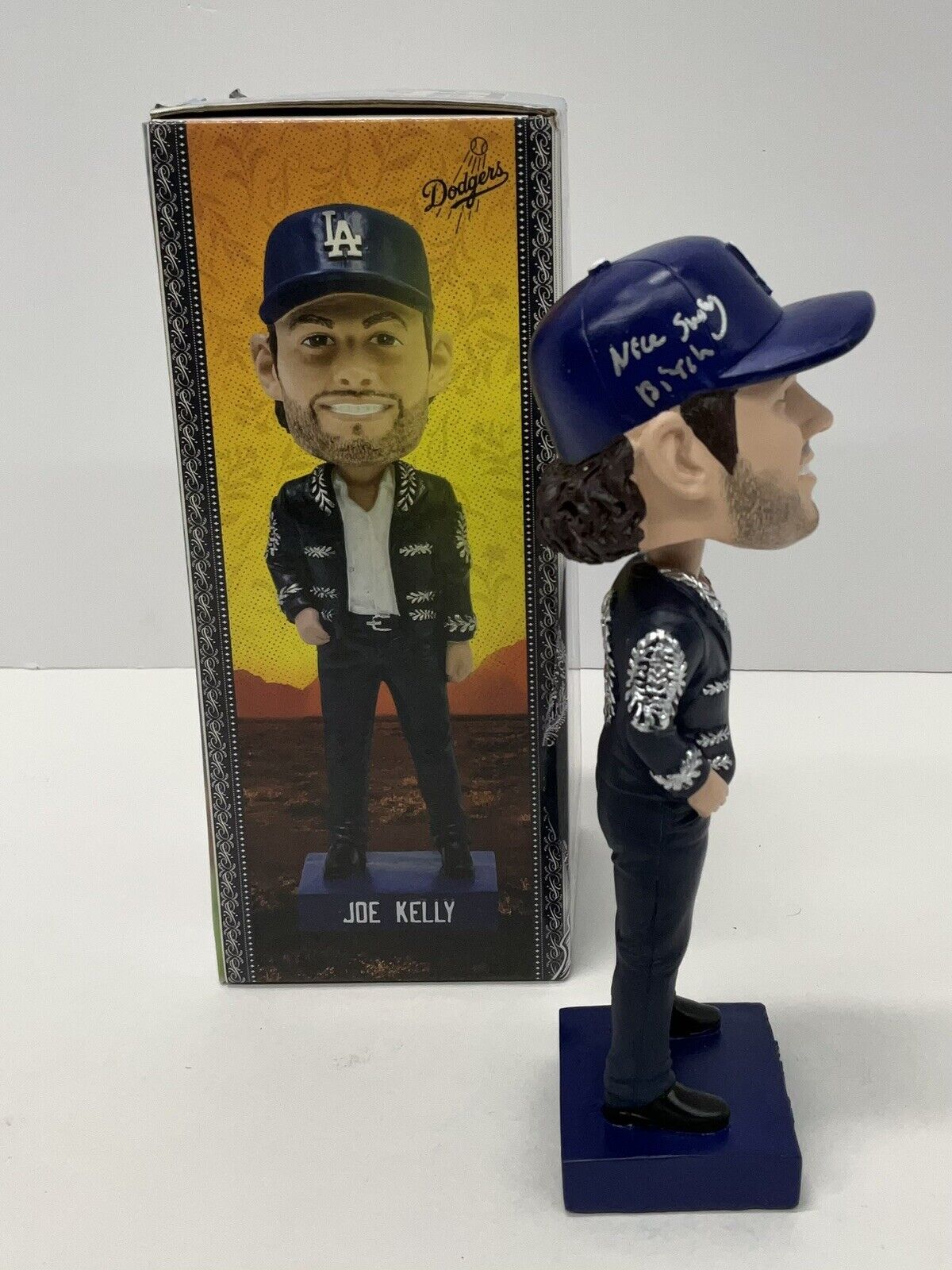 JOE KELLY SIGNED DODGERS MARIACHI JOE BOBBLEHEAD " NICE SWING BITCH" PSA AO36420