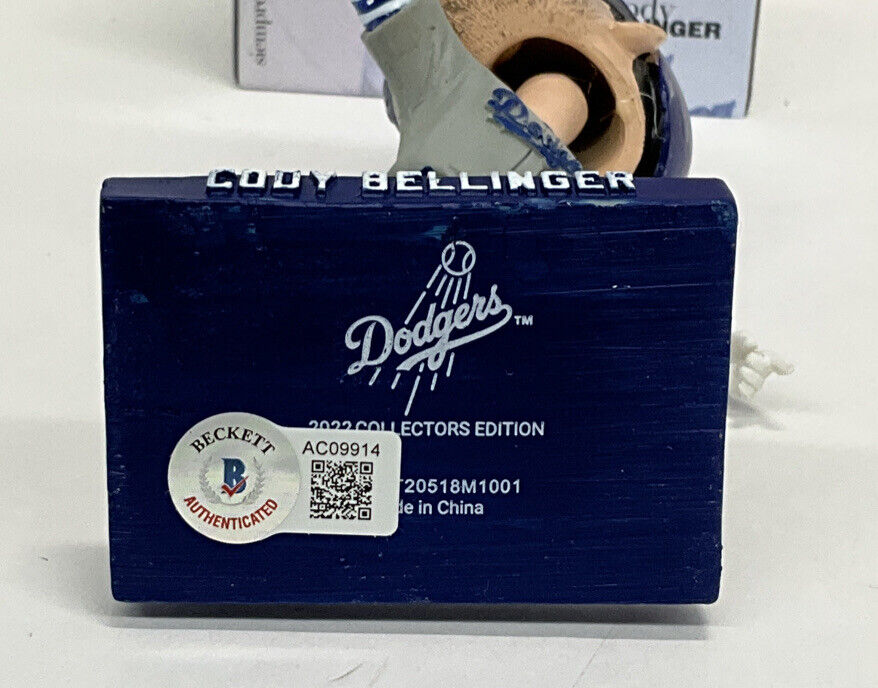 CODY BELLINGER 2020 WS CHAMP SIGNED DODGERS 2022 SGA BOBBLEHEAD BAS AC09914