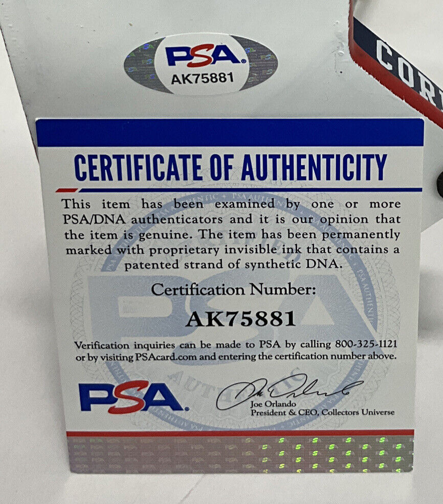 COREY SEAGER DODGERS SIGNED FOCO 2020 WORLD SERIES CHAMP BOBBLEHEAD PSA AK75881