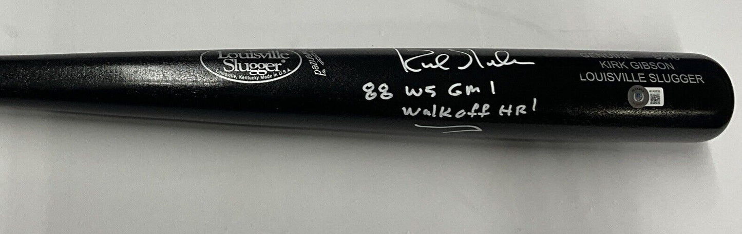 KIRK GIBSON DODGERS SIGNED LOUISVILLE SLUGGER BAT "88 WS WALK OFF HR BAS W140636