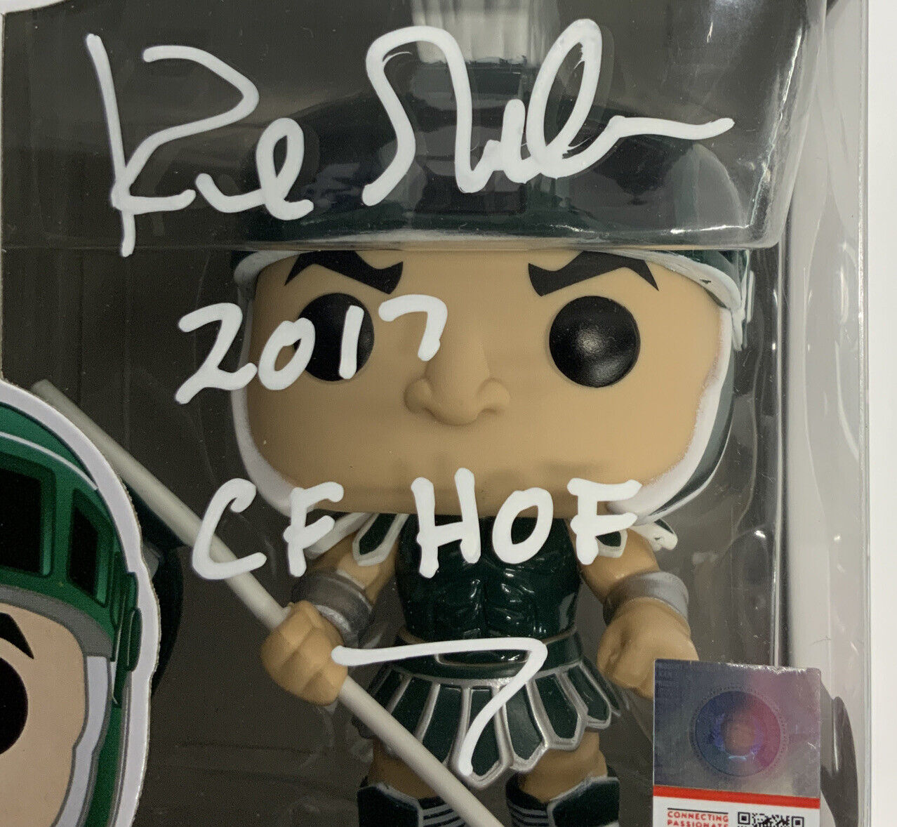 KIRK GIBSON SIGNED SPARTY MICHIGAN STATE 04 FUNKO POP "2017 CF HOF" BAS W140678