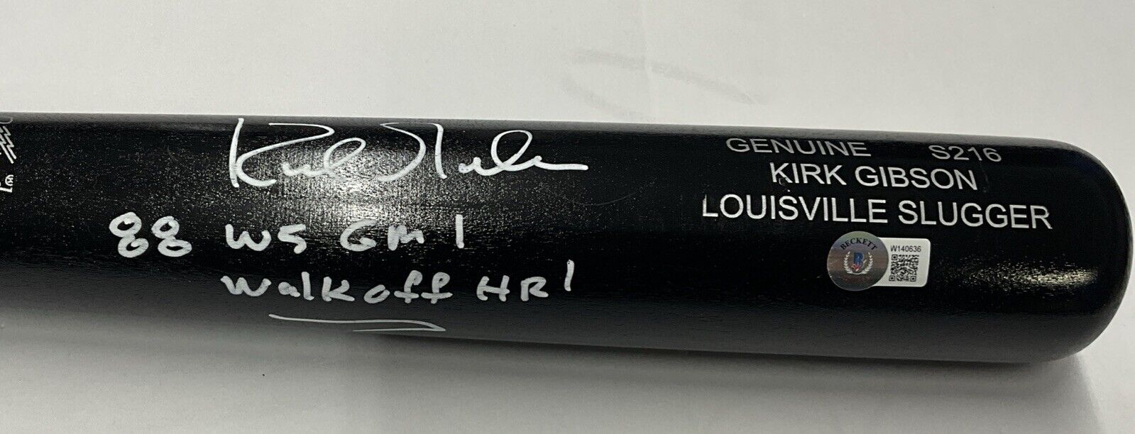 KIRK GIBSON DODGERS SIGNED LOUISVILLE SLUGGER BAT "88 WS WALK OFF HR BAS W140636