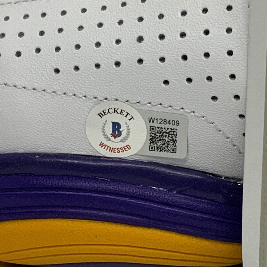 DEREK FISHER SIGNED WHITE Adidas Player LOW MOTION PROMO "5X NBA CHAMP" BAS