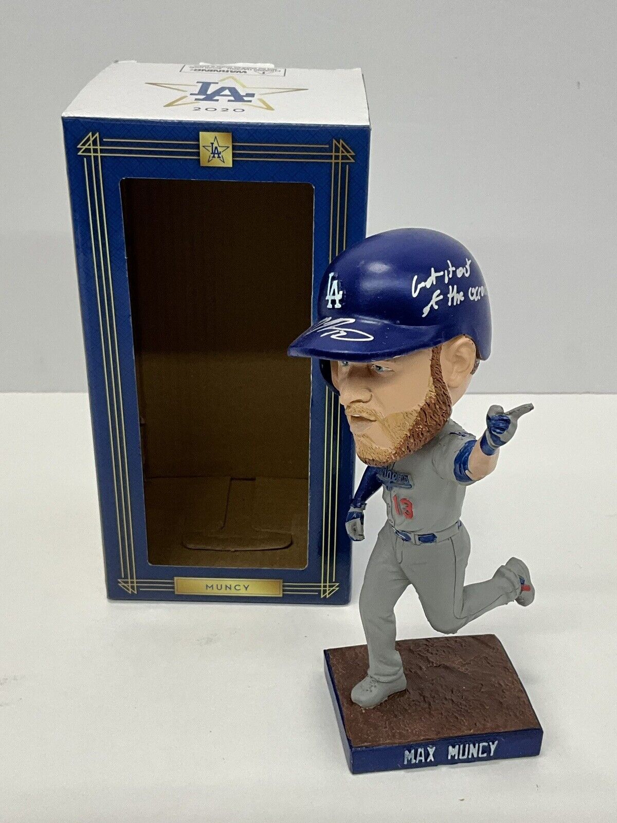MAX MUNCY SIGNED DODGERS 2021 BOBBLEHEAD "GET IT OUT OF THE OCEAN" PSA 2C51375