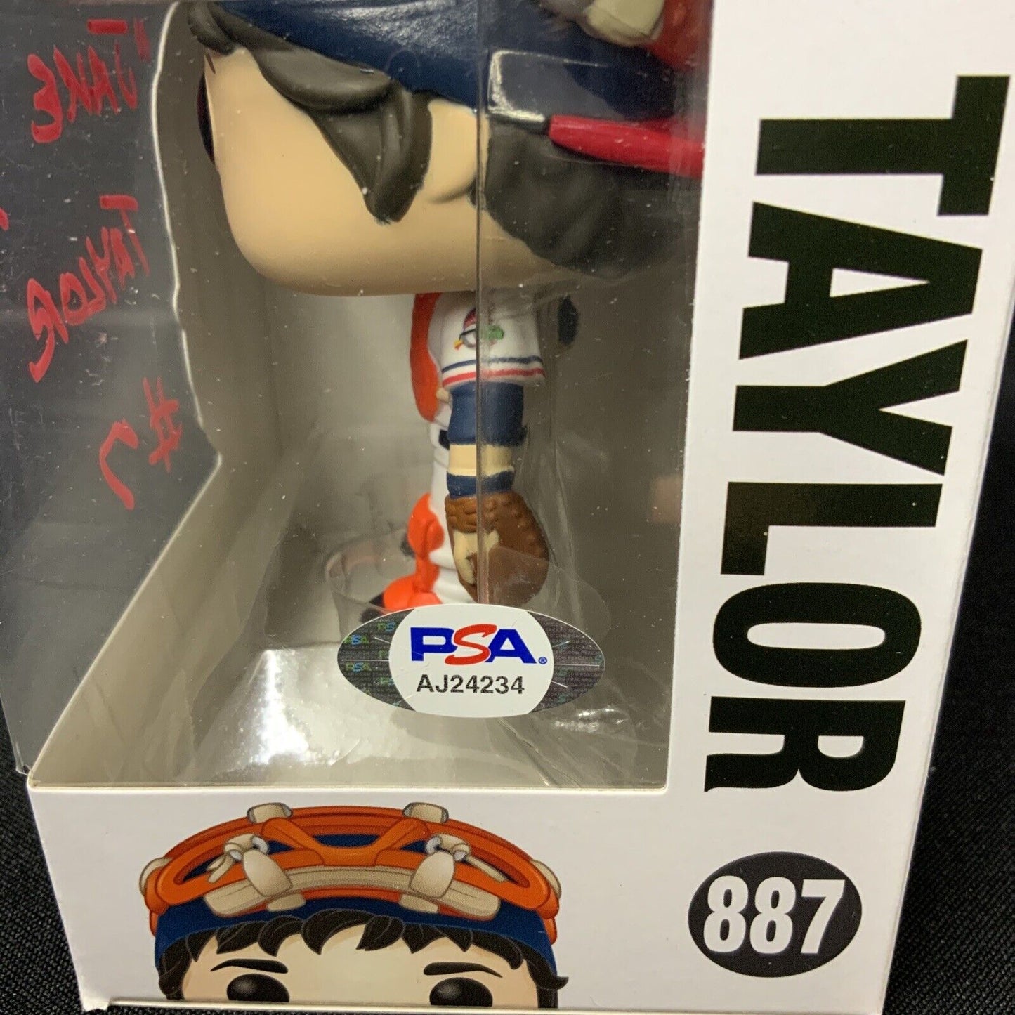 TOM BERENGER SIGNED "JAKE TAYLOR" MAJOR LEAGUE FUNKO POP #887 PSA AJ24234