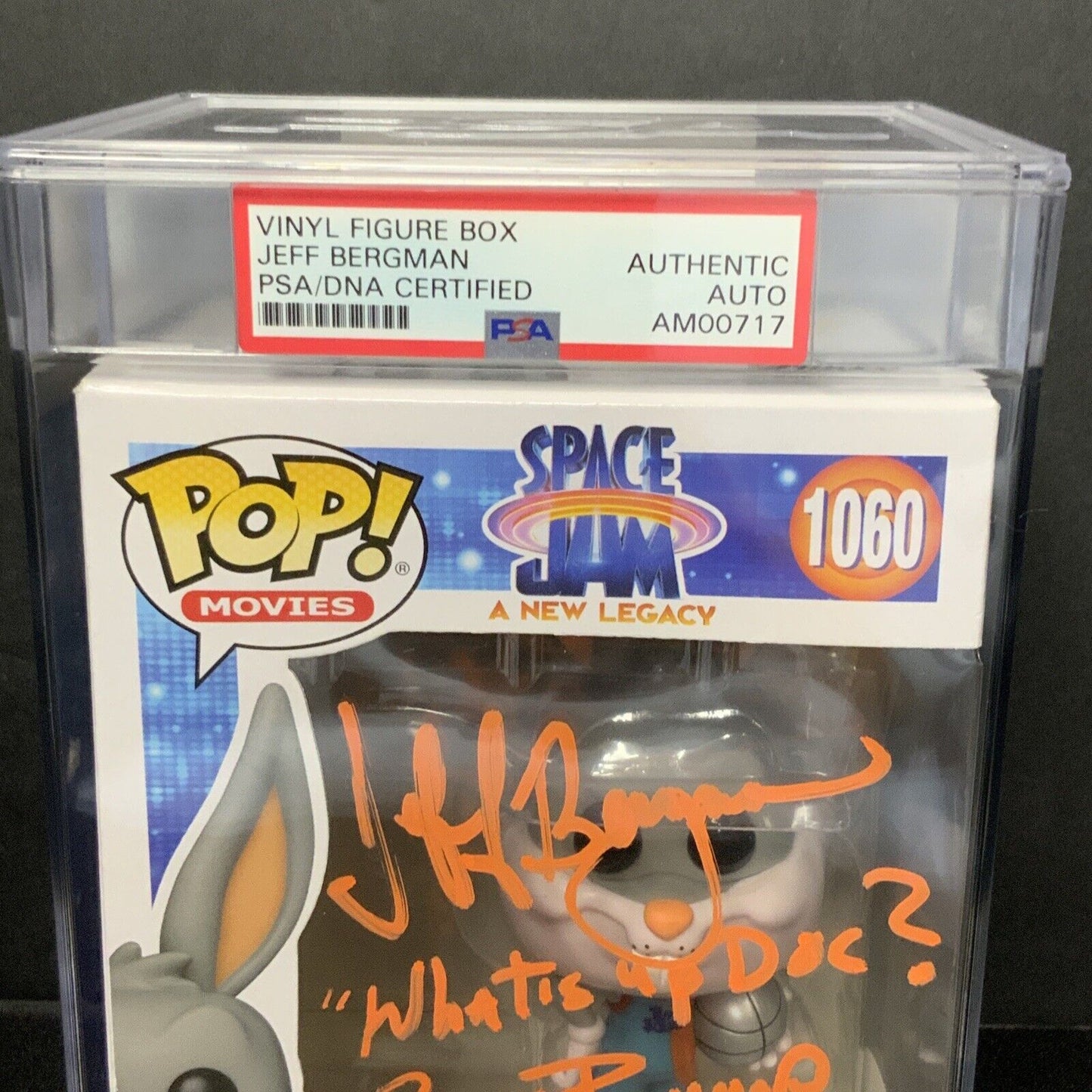JEFF BERGMAN SIGNED SPACE JAM BUGS BUNNY FUNKO POP #1060 PSA SLABBED AM00717