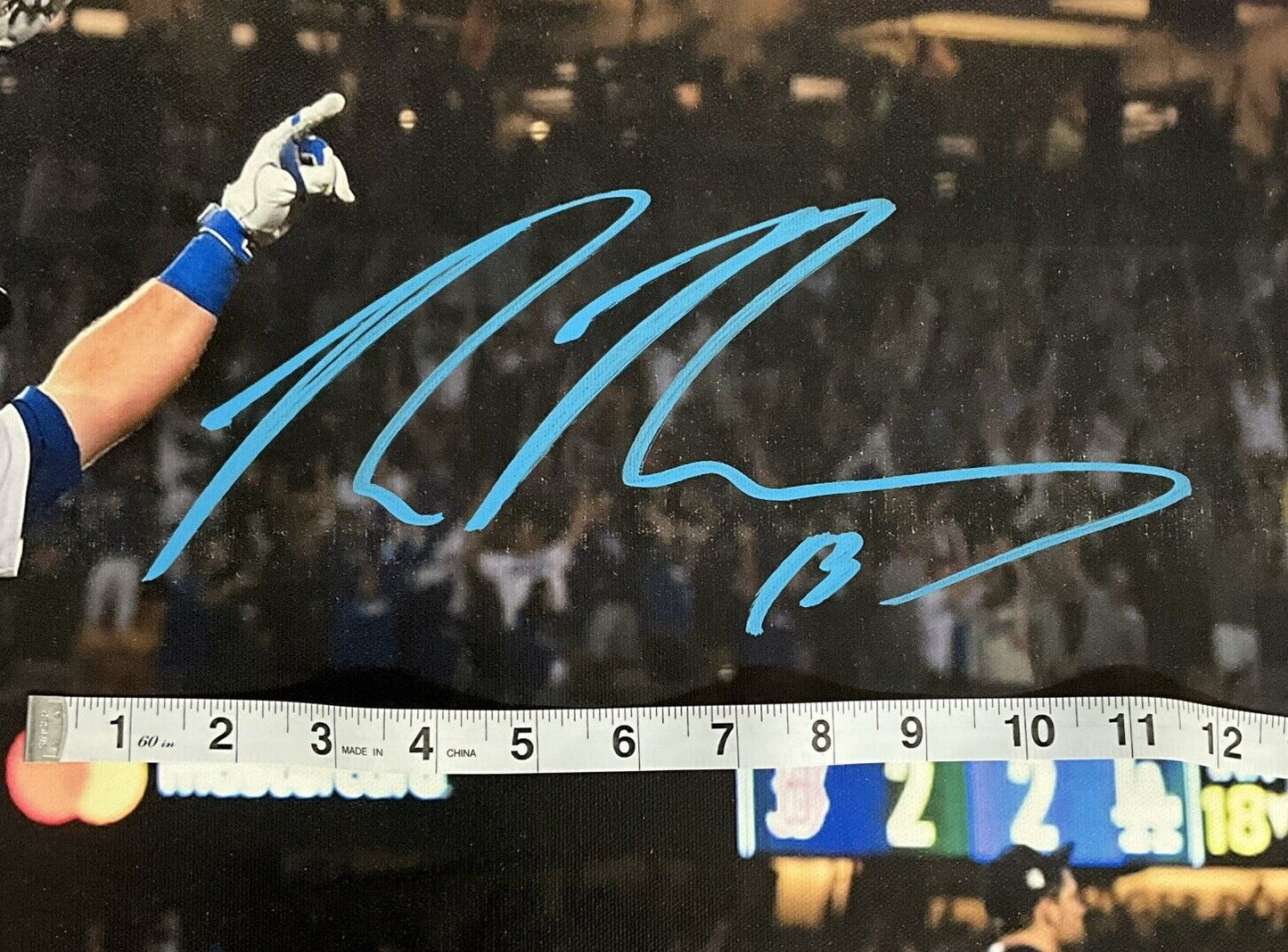 MAX MUNCY DODGERS SIGNED 22X26 2018 WORLD SERIES WALKOFF HR CANVAS PSA 2C51245