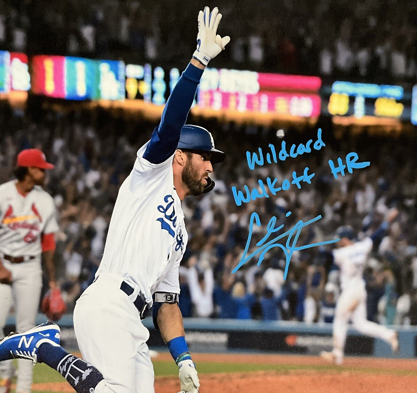 CHRIS TAYLOR DODGERS SIGNED 22X26 CANVAS "WILDCARD WALKOFF HR" PSA 2C53369