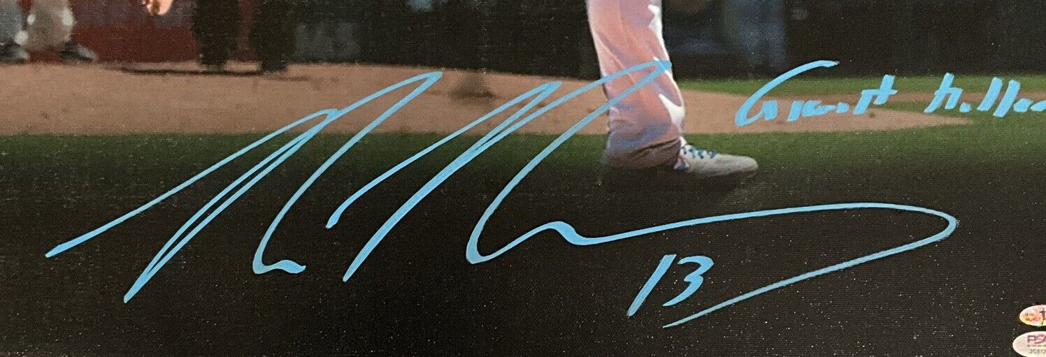 MAX MUNCY DODGERS SIGNED 22X31 CANVAS EDIT  VS GIANTS "GIANT KILLER" PSA 2C51266