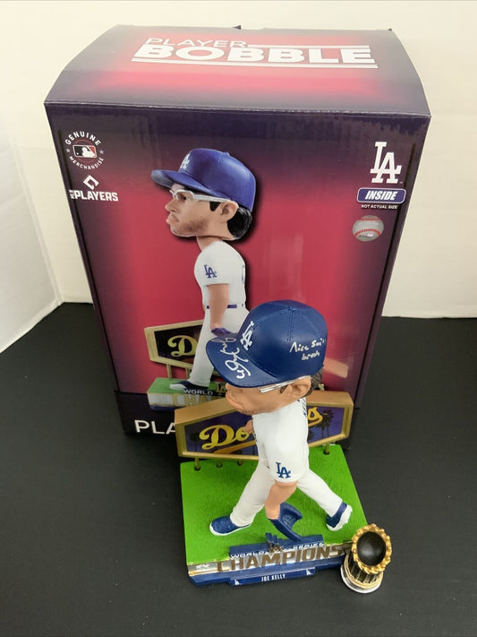 JOE KELLY DODGERS SIGNED POUTY FACE BOBBLEHEAD "NICE SWING BITCH" PSA 1C08223