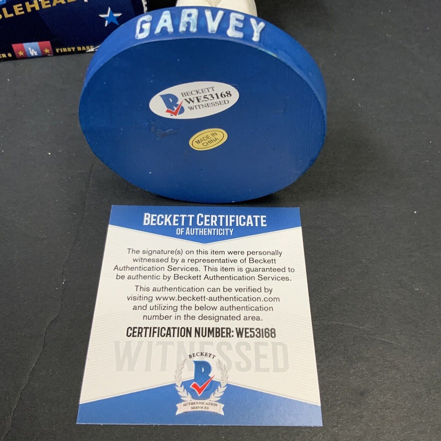 STEVE GARVEY DODGERS SIGNED 2006 SGA BOBBLEHEAD "74 NL MVP, 81 WSC" BAS WE53168