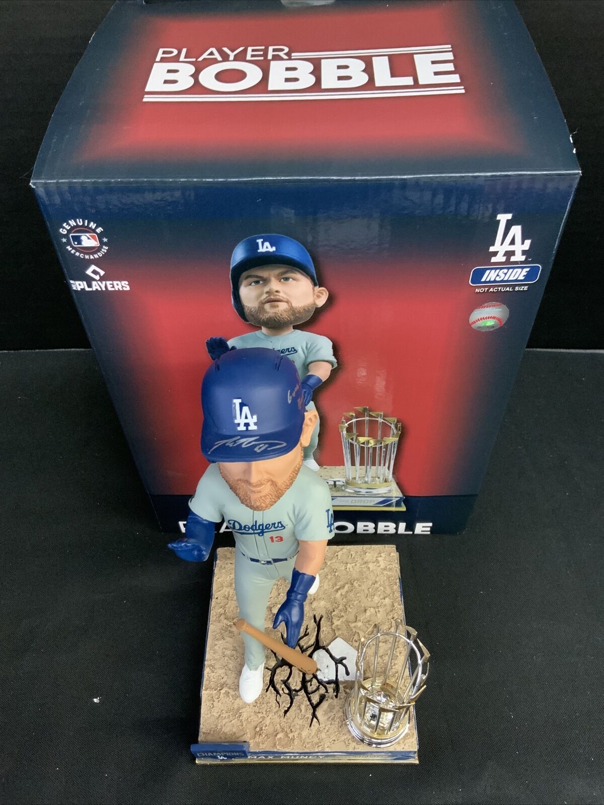 MAX MUNCY DODGERS SIGNED FOCO CHAMPIONSHIP BOBBLEHEAD "GAME 5 BOMB" PSA 1C01942