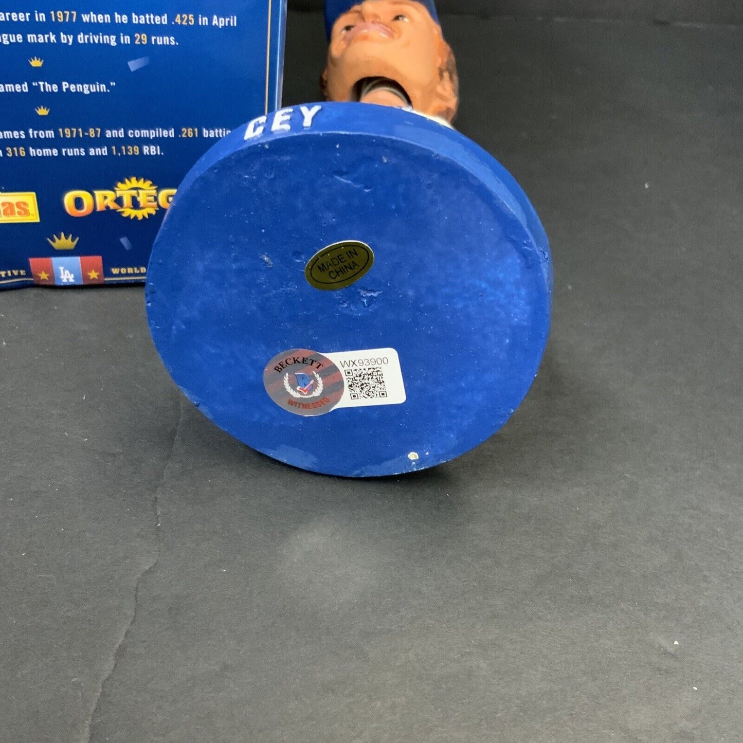 RON CEY DODGERS SIGNED 2006 SGA BOBBLEHEAD "1981 WS MVP, PENGUIN" BAS WX93900