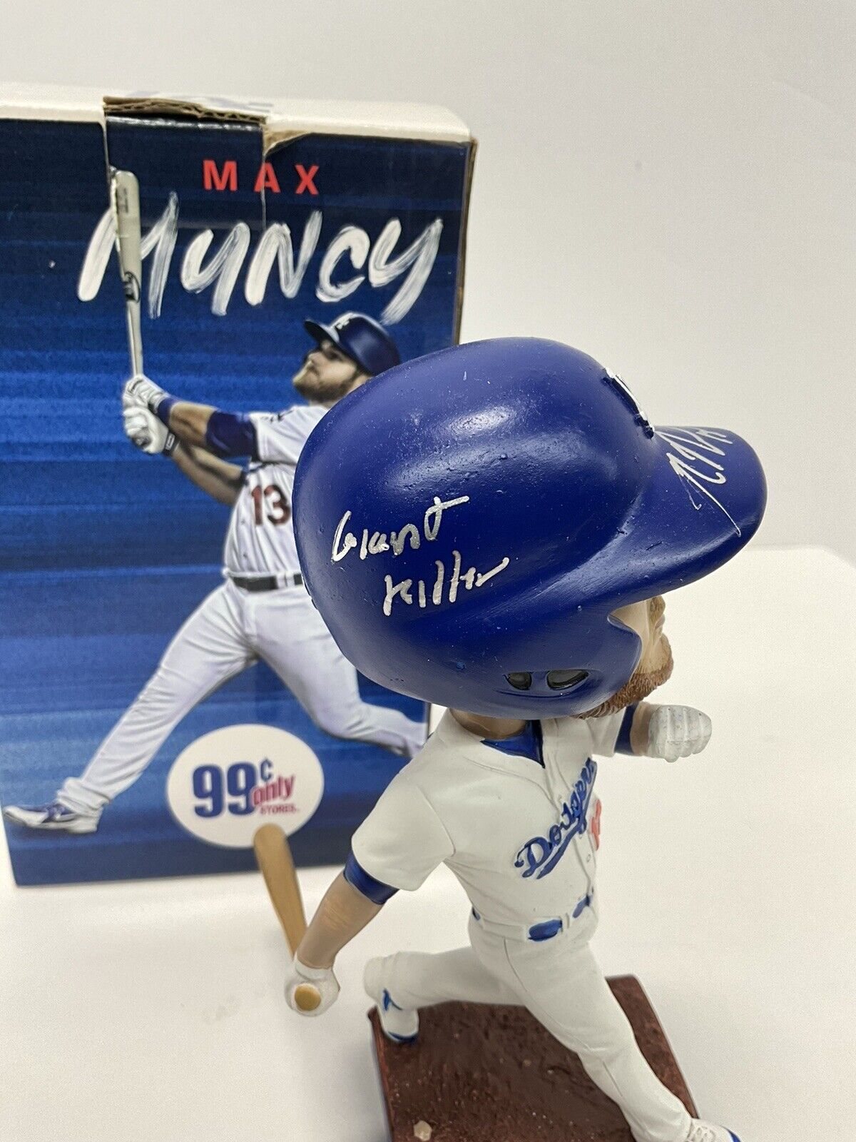MAX MUNCY SIGNED DODGERS 2019 SGA BOBBLEHEAD "GIANT KILLER" INSCRIPT PSA 2C51368