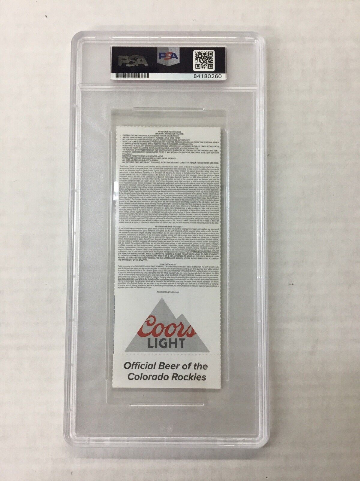 DODGERS EDWIN RIOS SIGNED 1ST MLB HIT 6-29-19 TICKET STUB PSA/DNA SLABBED 180260