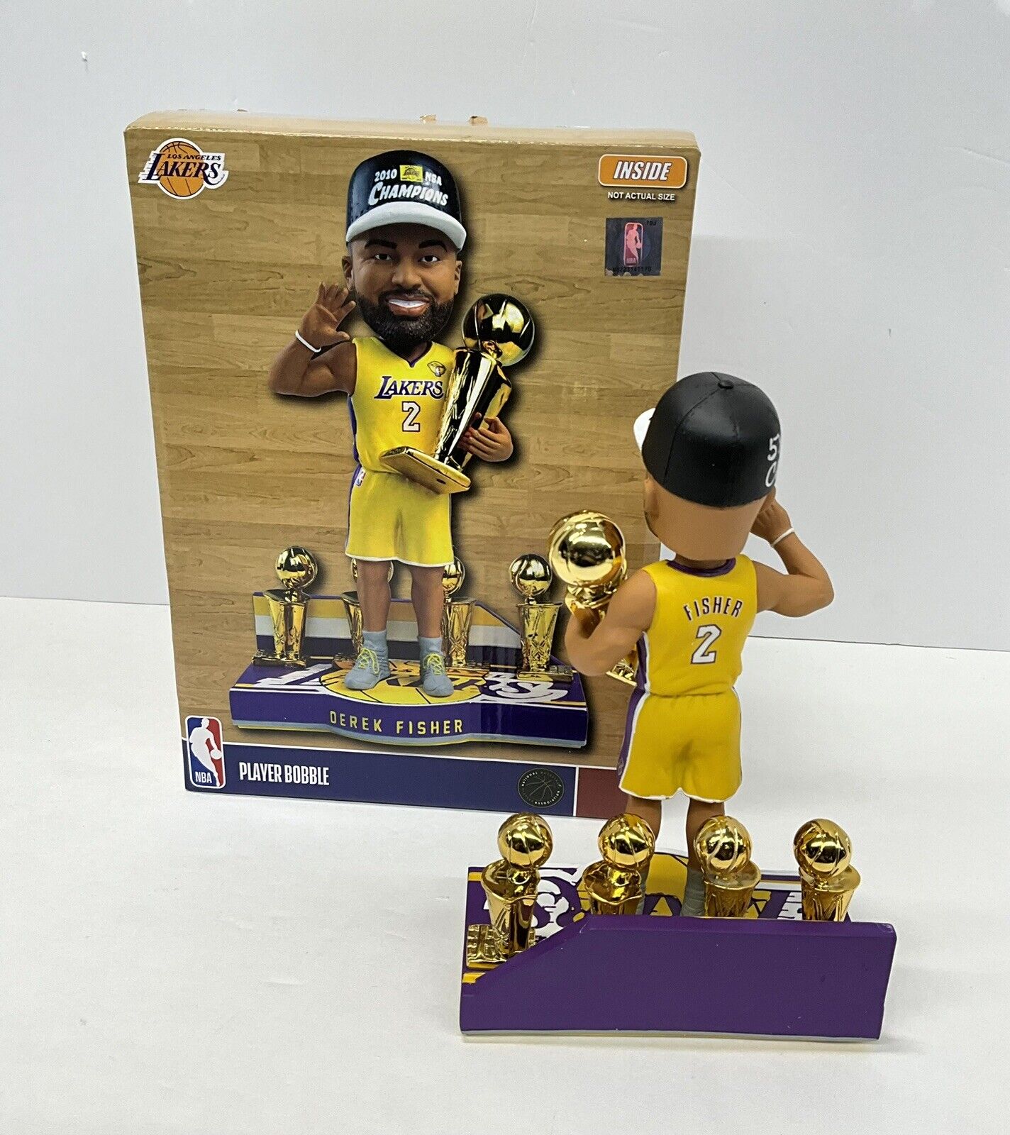 DEREK FISHER SIGNED LAKERS LIMITED FOCO BOBBLEHEAD "5X NBA CHAMP" PSA 1C61465