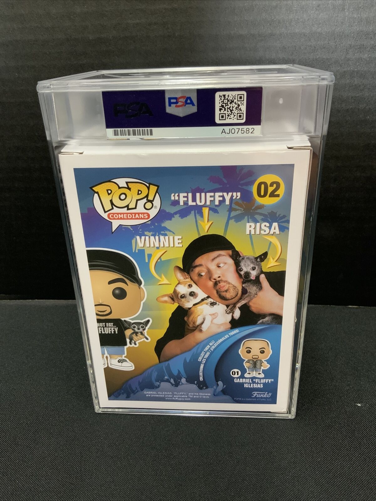 GABRIEL IGLESIAS SIGNED "FLUFFY" FUNKO POP #02 PSA SLABBED AJ07582