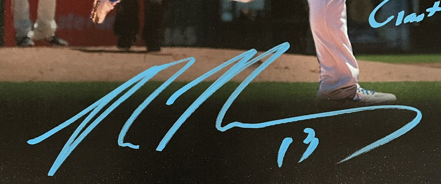 MAX MUNCY DODGERS SIGNED 22X31 CANVAS EDIT  VS GIANTS "GIANT KILLER" PSA 2C51267