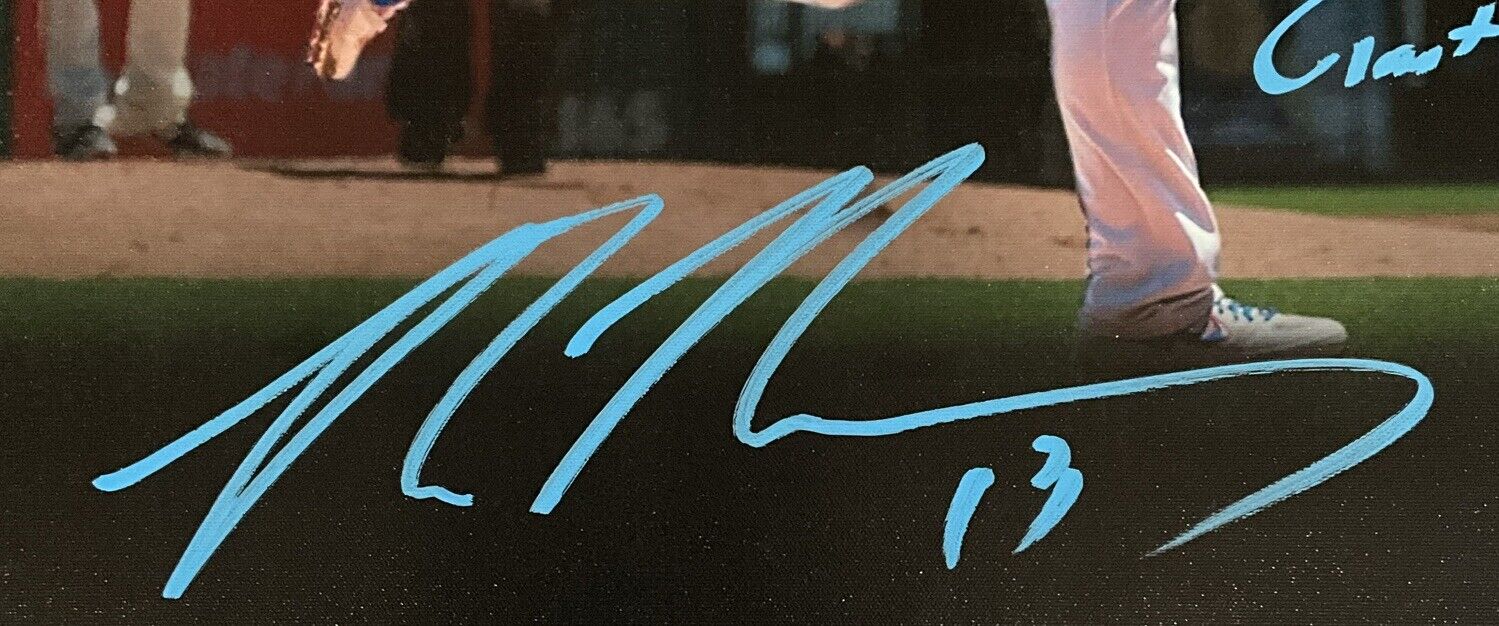 MAX MUNCY DODGERS SIGNED 22X31 CANVAS EDIT  VS GIANTS "GIANT KILLER" PSA 2C51267