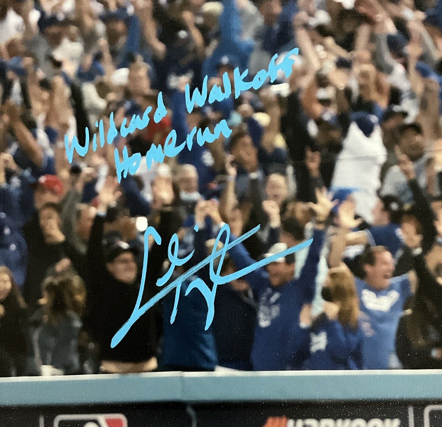 CHRIS TAYLOR DODGERS SIGNED 22X26 CANVAS "WILDCARD WALKOFF HOME RUN" PSA 2C53361