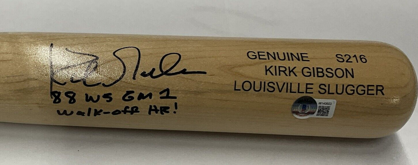KIRK GIBSON DODGERS SIGNED LOUISVILLE SLUGGER BAT "88 WS WALK OFF HR BAS W140603