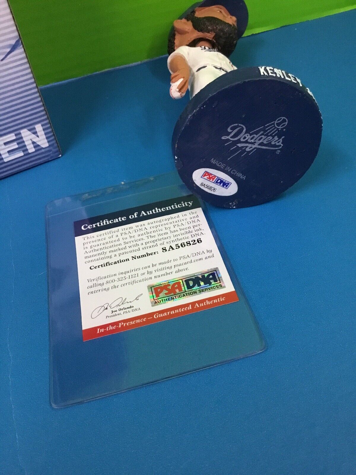 KENLEY JANSEN DODGERS ALL TIME SAVES LEADER SIGNED 2017 SGA BOBBEHEAD PSA