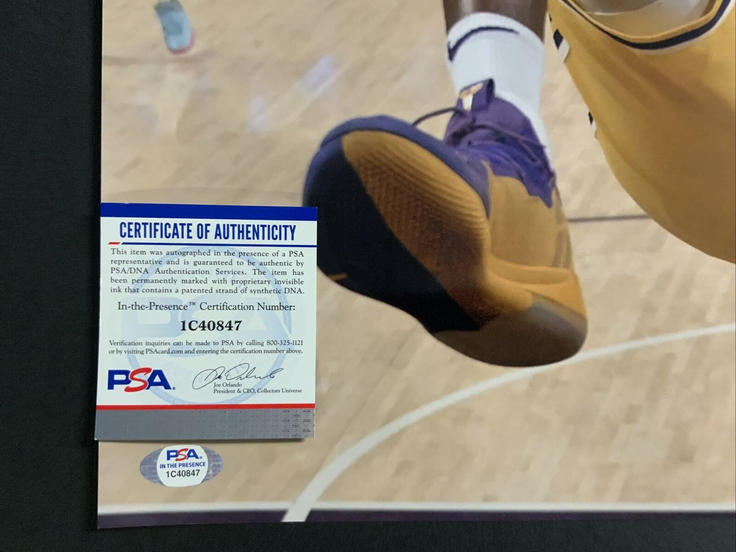 2020 NBA CHAMPION DWIGHT HOWARD LAKERS SIGNED 16X20 DUNK PHOTO PSA ITP