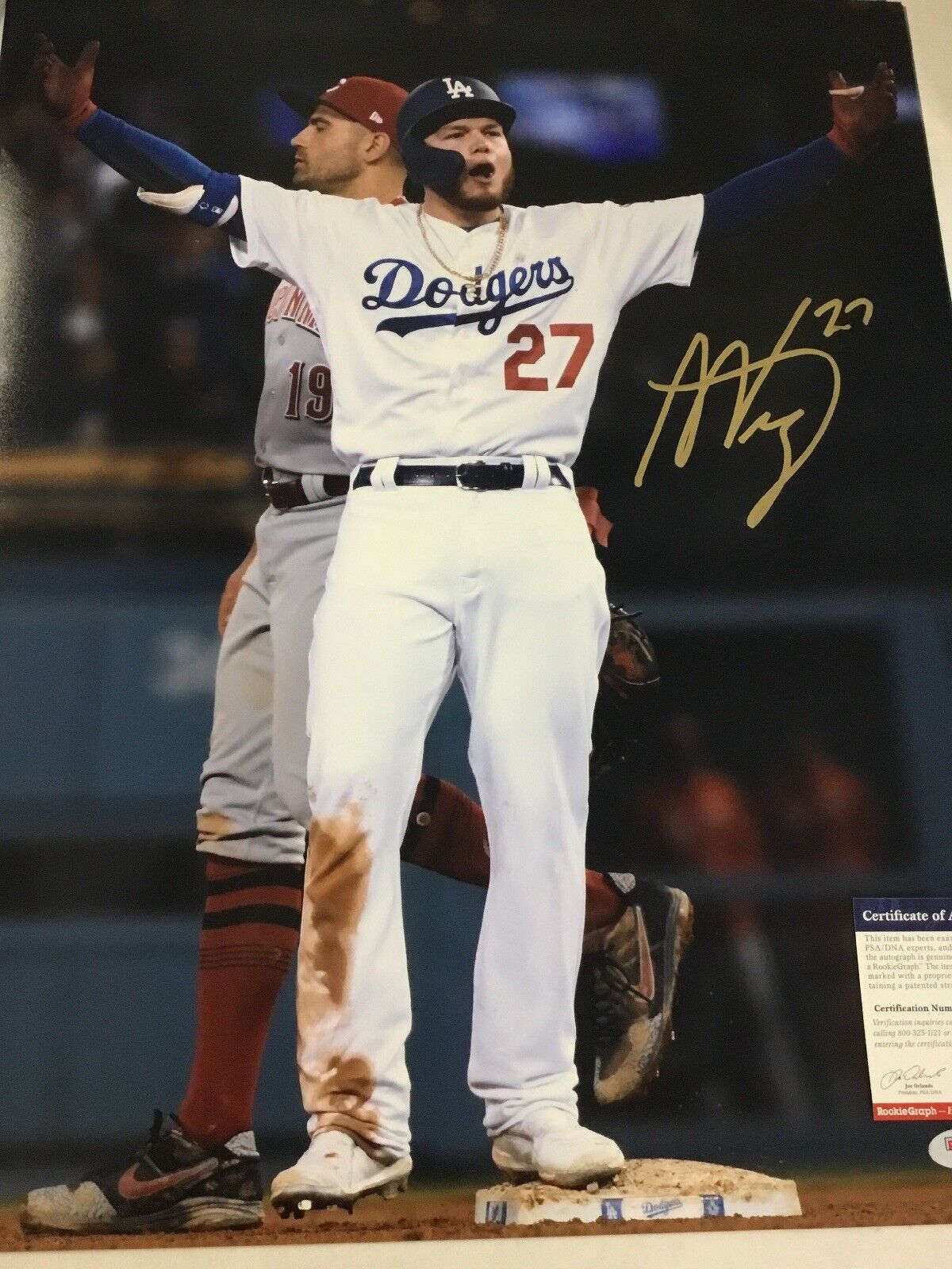 ALEX VERDUGO DODGERS STAR SIGNED AUTOGRAPHED 16X20 PHOTO PSA ROOKIE GRAPH 1