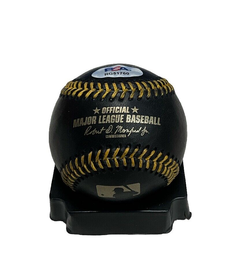 DIEGO CARTAYA LOS ANGELES DODGERS PROSPECT SIGNED BLACK BASEBALL BLUE INK PSA