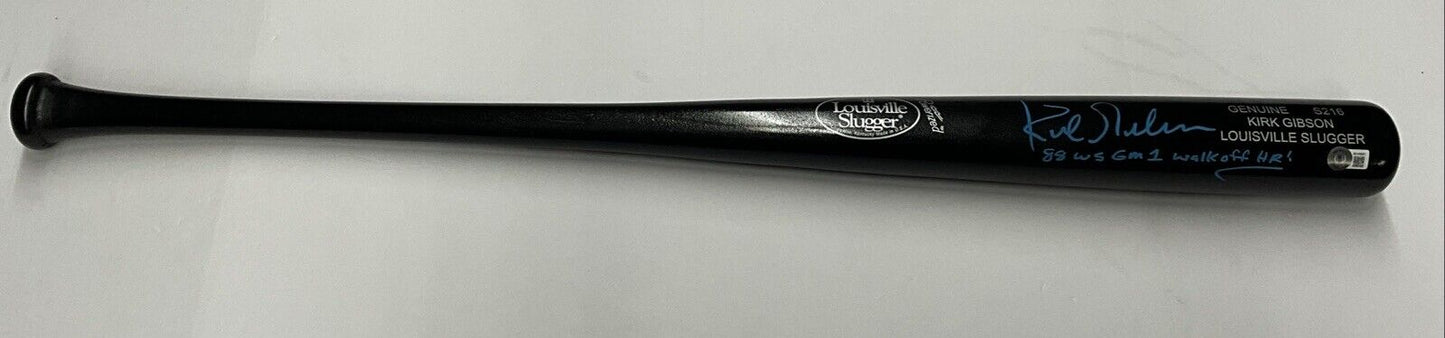 KIRK GIBSON DODGERS SIGNED LOUISVILLE SLUGGER BAT "88 WS WALK OFF HR BAS W140601