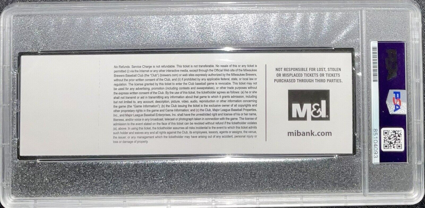 JD MARTINEZ SIGNED MLB DEBUT FULL TICKET "MLB DEBUT 7-30-11" INSC PSA 85104093