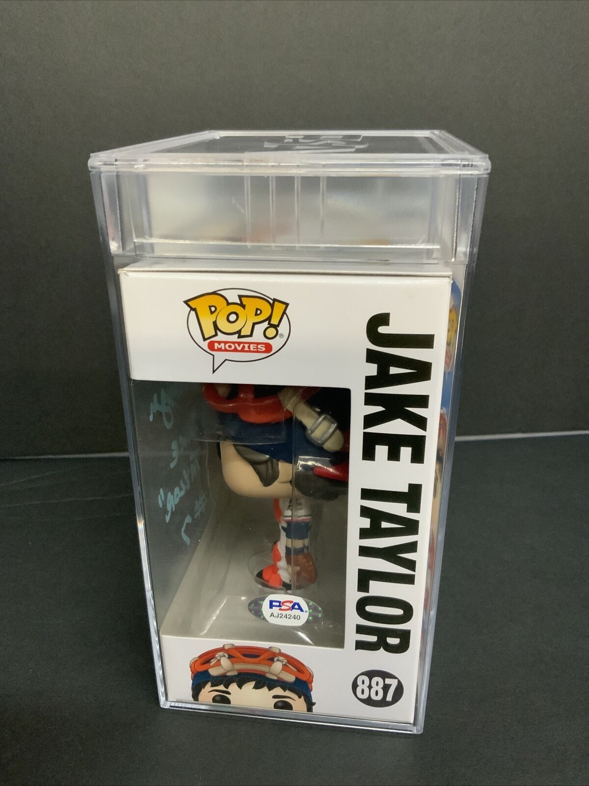 TOM BERENGER SIGNED "JAKE TAYLOR" MAJOR LEAGUE FUNKO POP SLABBED PSA AJ24240