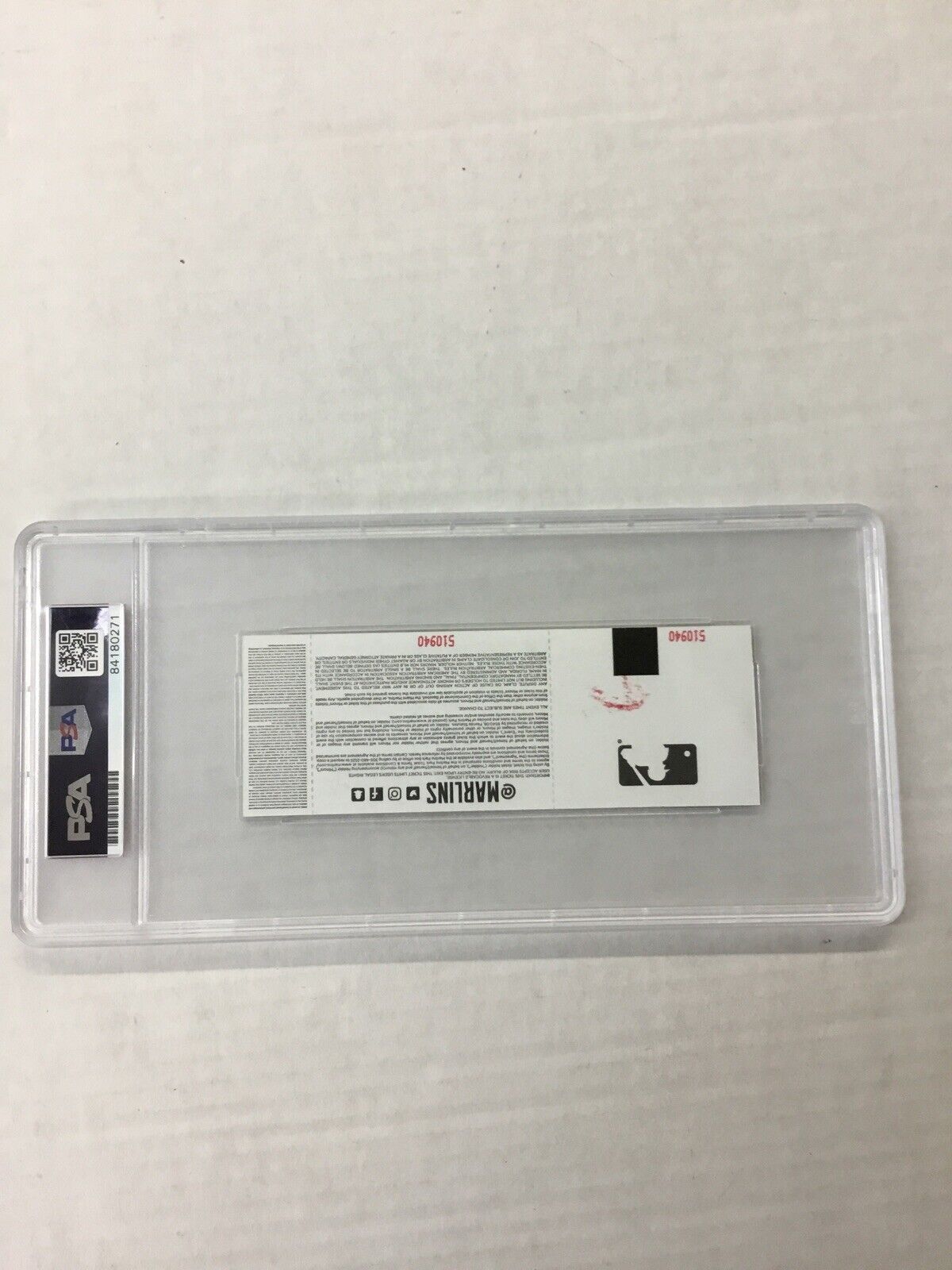 DODGERS EDWIN RIOS SIGNED 1ST AND 2ND CAREER HR TICKET STUB PSA/DNA SLABBED 0271