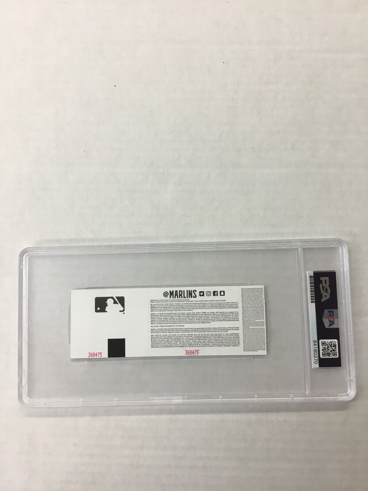 DODGERS EDWIN RIOS SIGNED 1ST AND 2ND CAREER HR TICKET STUB PSA/DNA SLABBED 0270