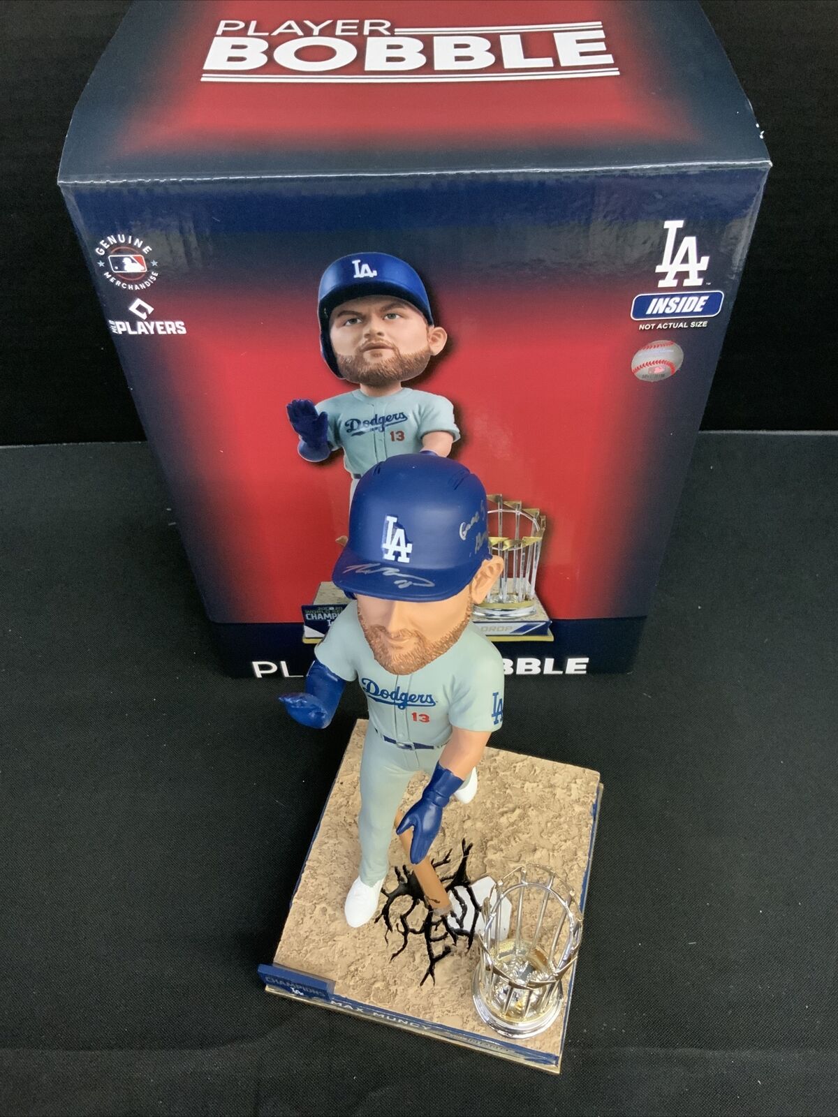 MAX MUNCY DODGERS SIGNED FOCO CHAMPIONSHIP BOBBLEHEAD "GAME 5 BOMB" PSA 1C01941