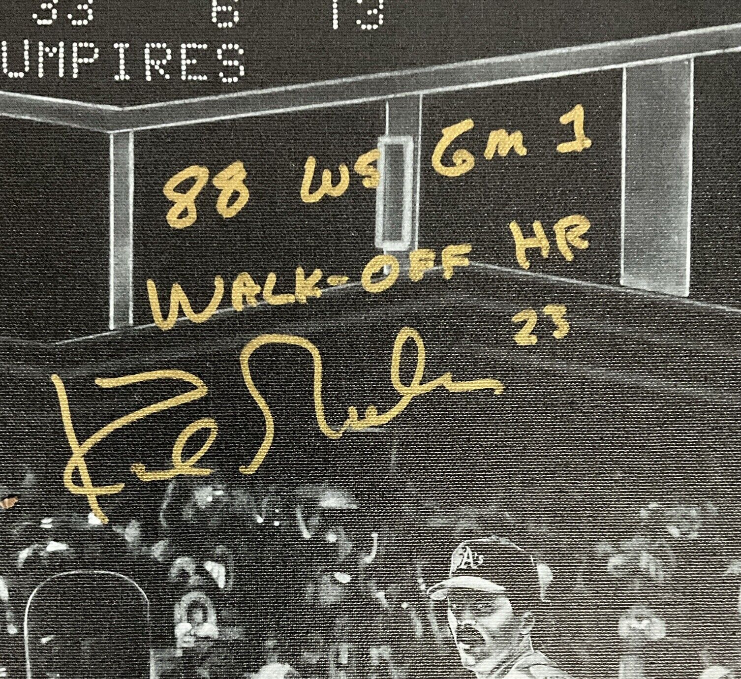 KIRK GIBSON SIGNED 22X24 LIMITED ART PRINT CANVAS "88 WS WALKOFF HR" BAS WE78160