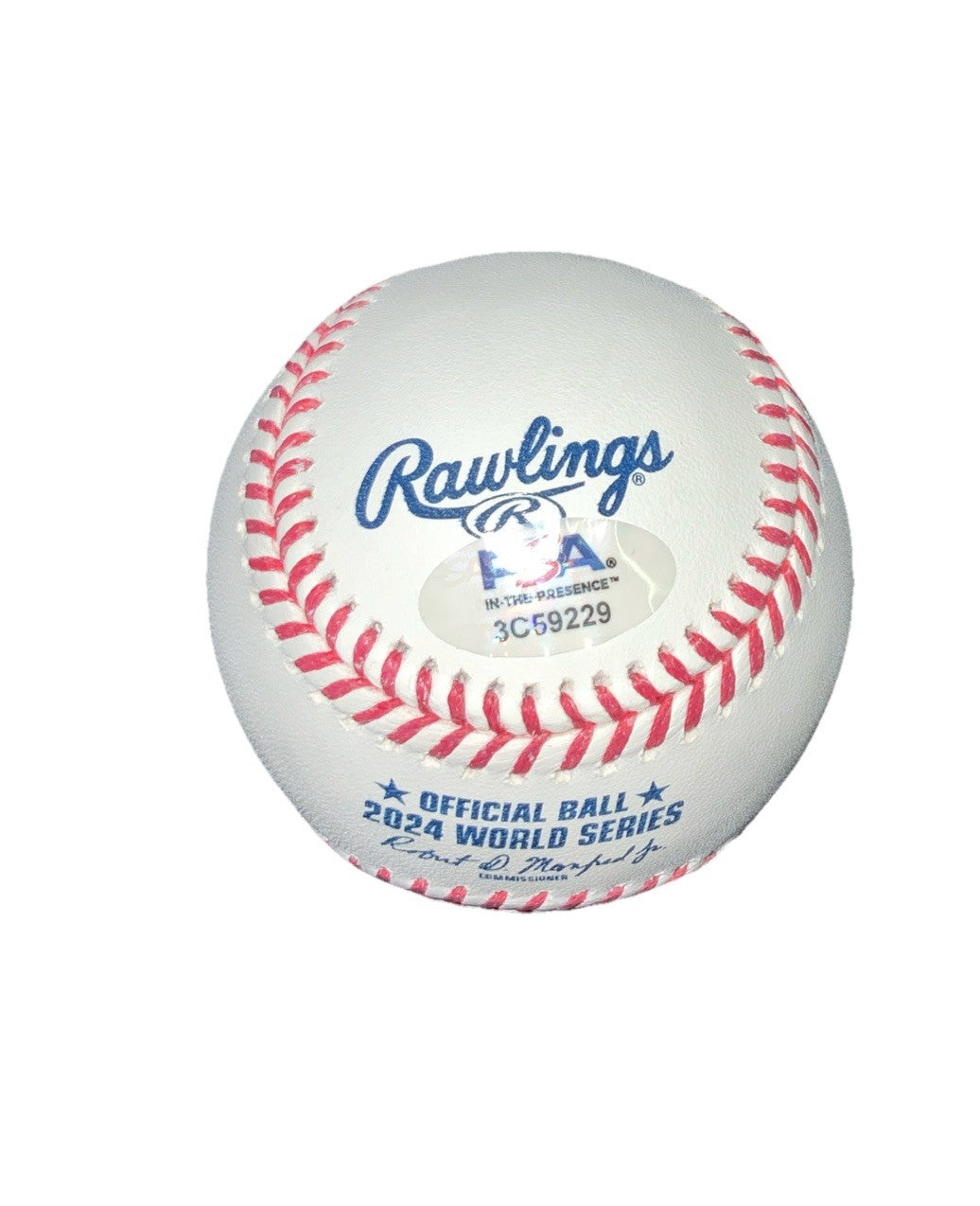 WALKER BUEHLER SIGNED 2024 WORLD SERIES BASEBALL "2024 WS LAST OUT" PSA WITNESS