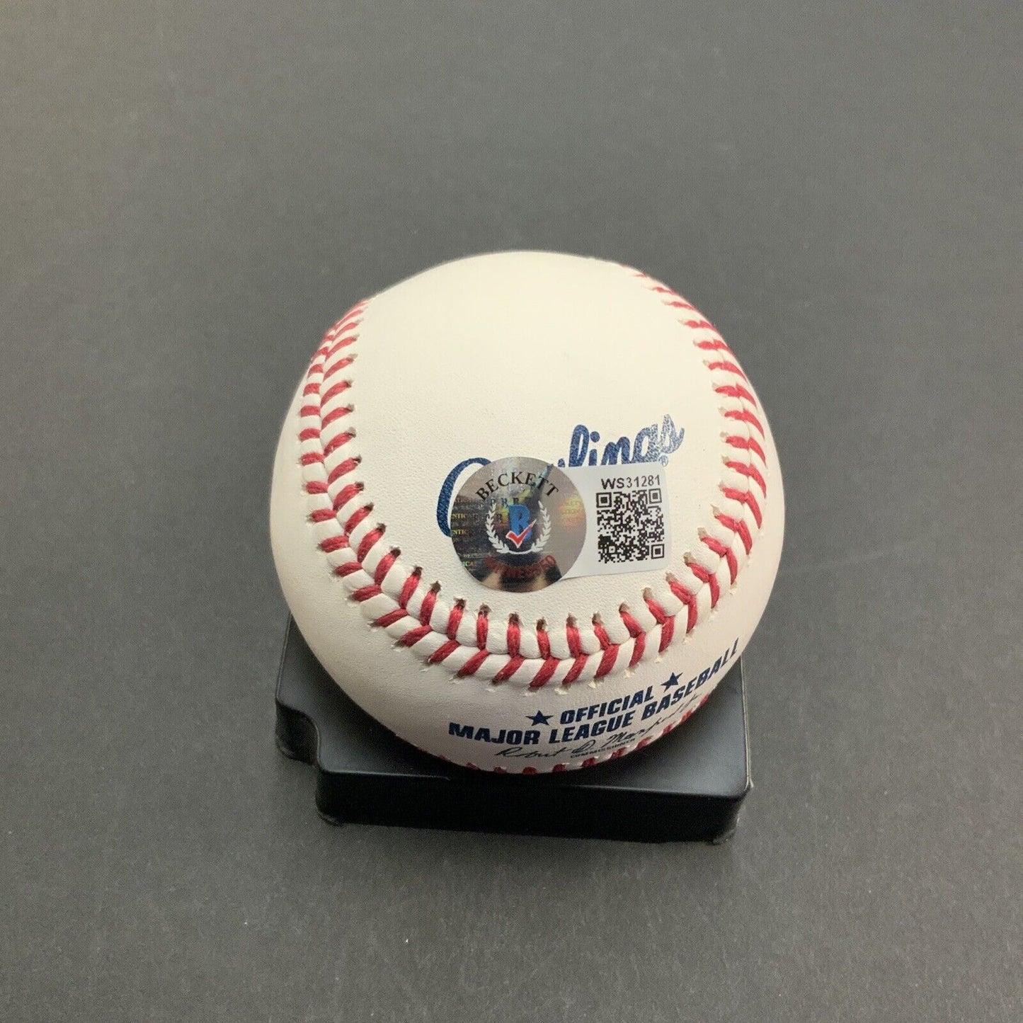 MIKE SCIOSCIA ANGELS WORLD SERIES CHAMPION SIGNED BASEBALL "2002 W,S CHAMPS" BAS