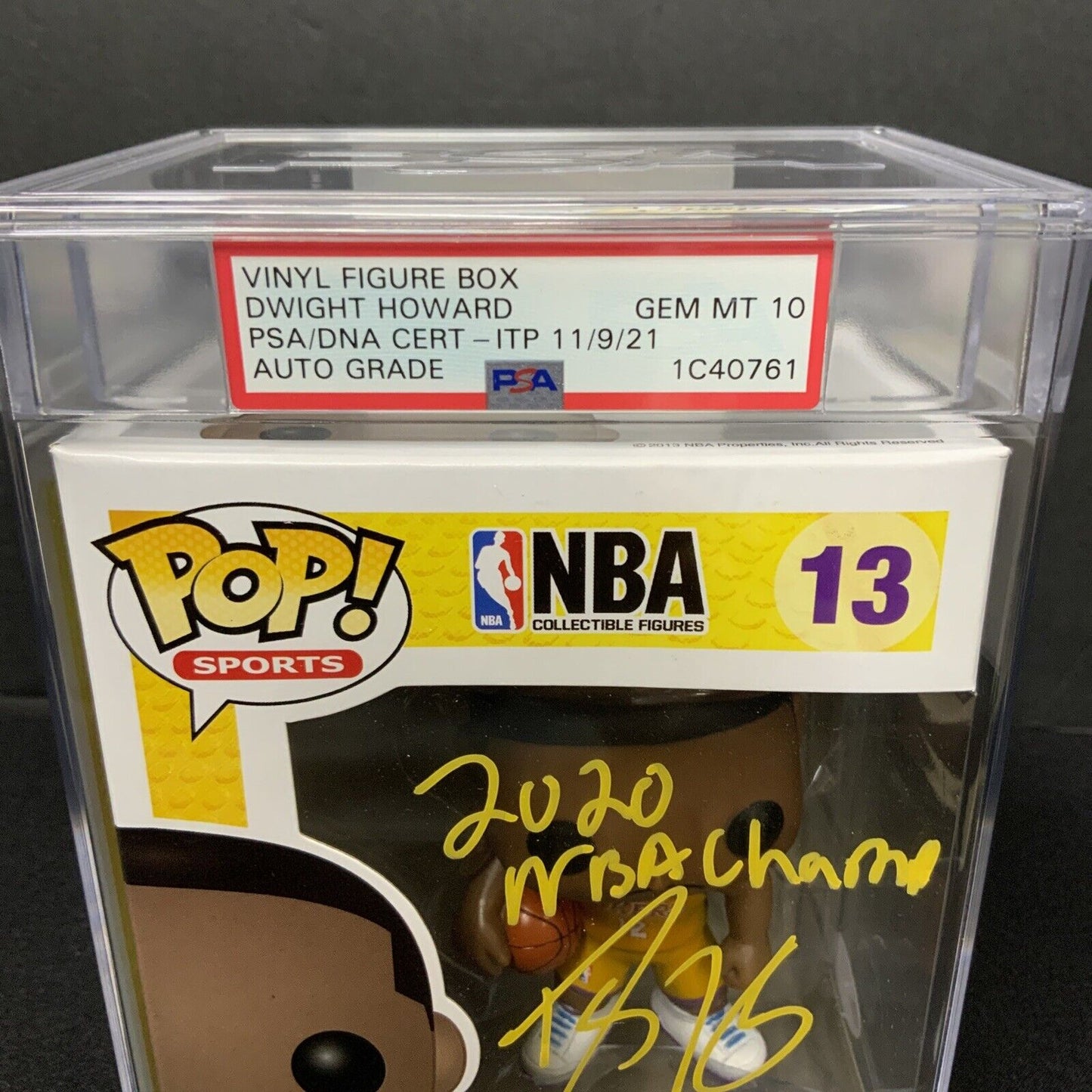 DWIGHT HOWARD SIGNED LAKERS FUNKO POP "NBA CHAMPS" GEM MT 10 PSA SLABBED 1C40761