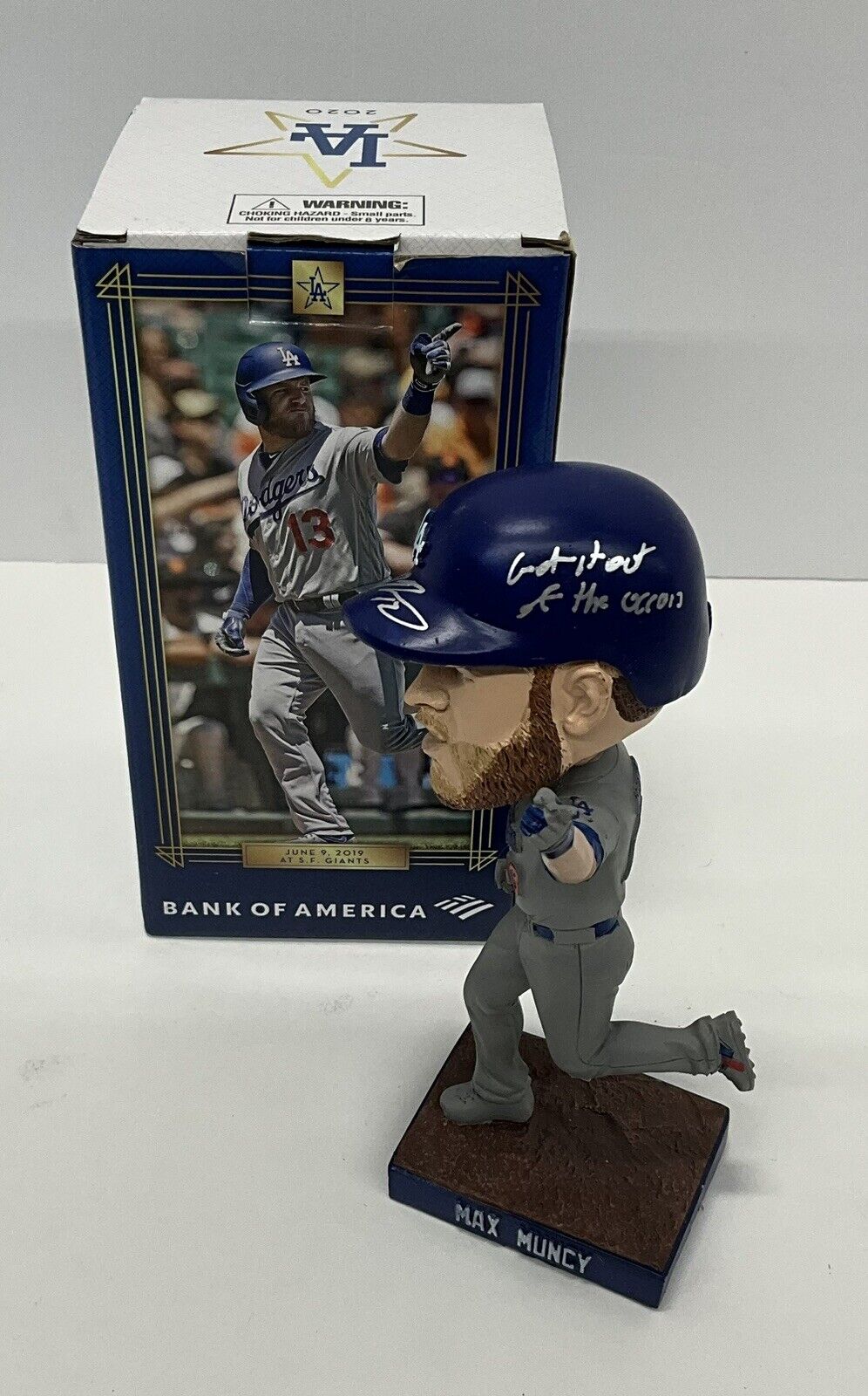 MAX MUNCY SIGNED DODGERS 2021 BOBBLEHEAD "GET IT OUT OF THE OCEAN" PSA 2C51375