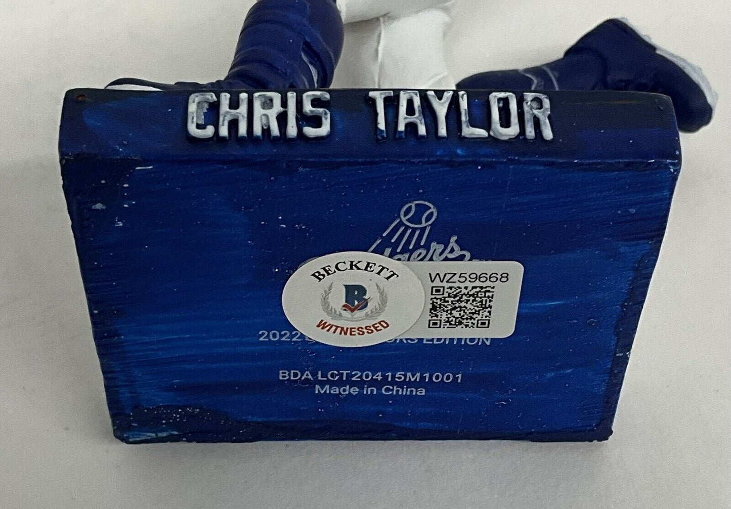 CHRIS TAYLOR SIGNED DODGERS 2021 WILDCARD WALKOFF HR SGA BOBBLEHEAD BAS WZ59668