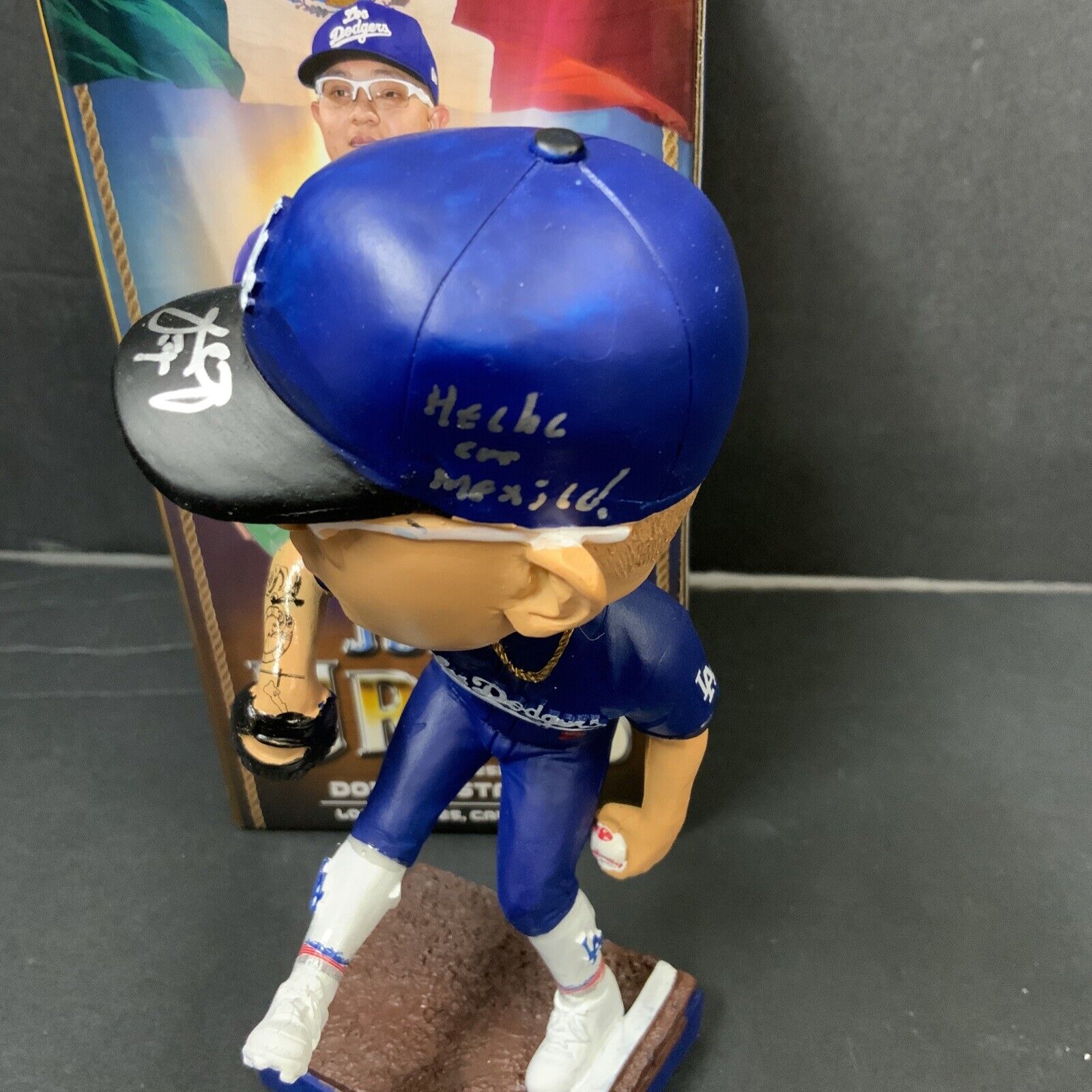 JULIO URIAS DODGERS SIGNED 2022 SGA BOBBLEHEAD "HECHO EN MEXICO" BECKETT WZ59948