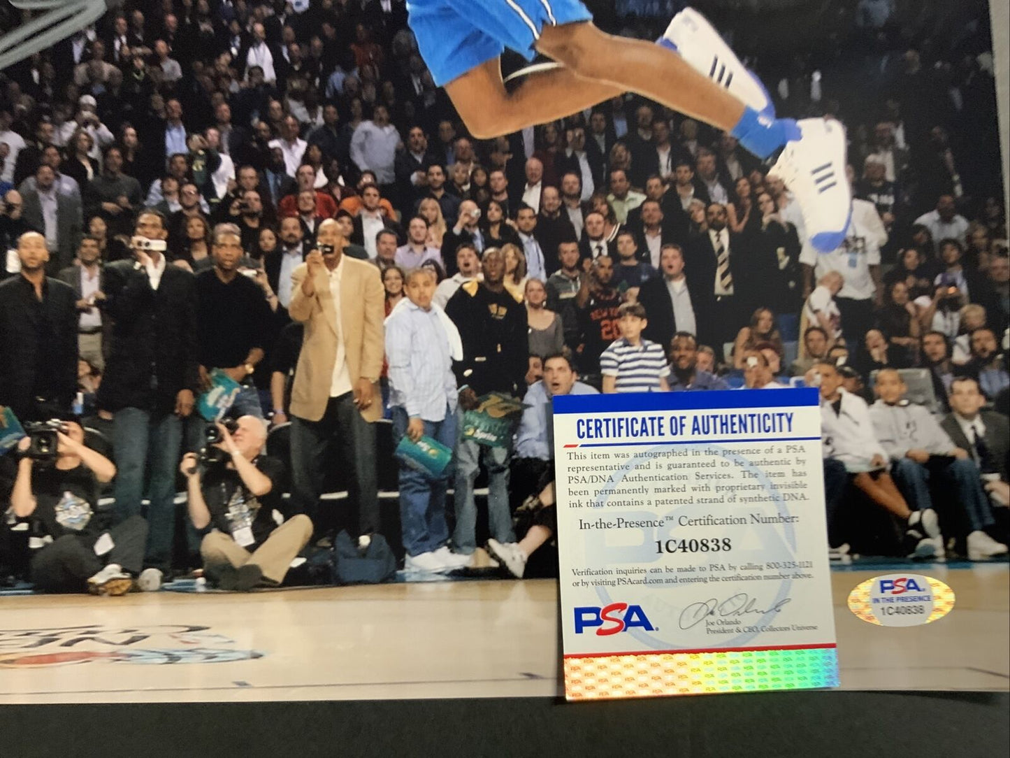 DWIGHT HOWARD ORLANDO MAGIC SIGNED 16X20 SLAM DUNK CONTEST SUPERMAN PHOTO PSA