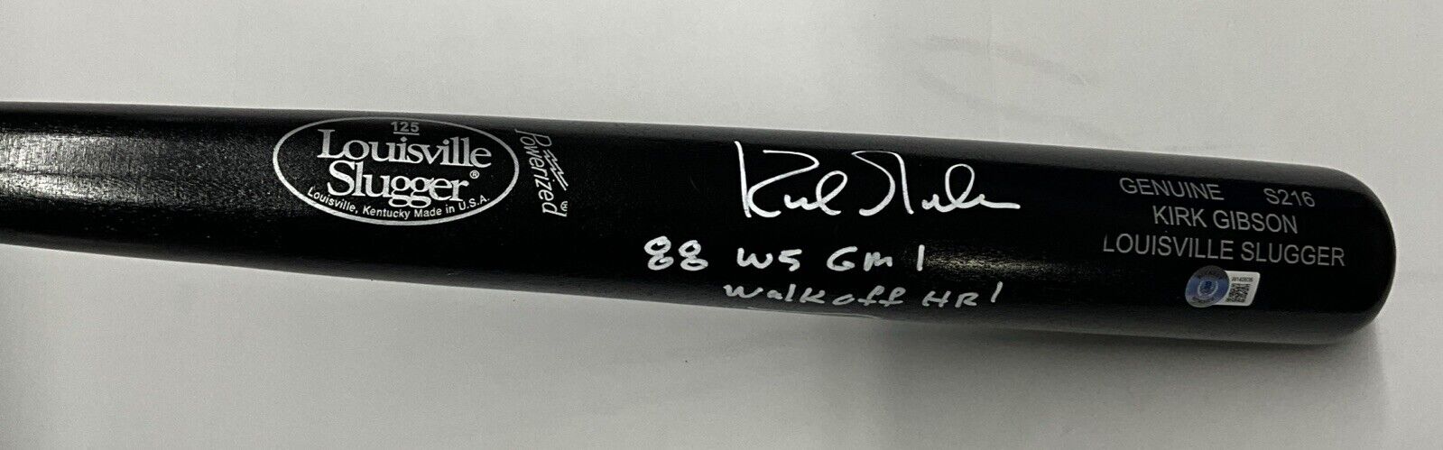 KIRK GIBSON DODGERS SIGNED LOUISVILLE SLUGGER BAT "88 WS WALK OFF HR BAS W140636