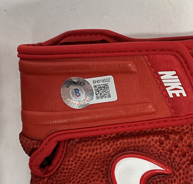 DIEGO CARTAYA DODGERS PROSPECT SIGNED GAME USED BATTING GLOVES BAS BH019522/23