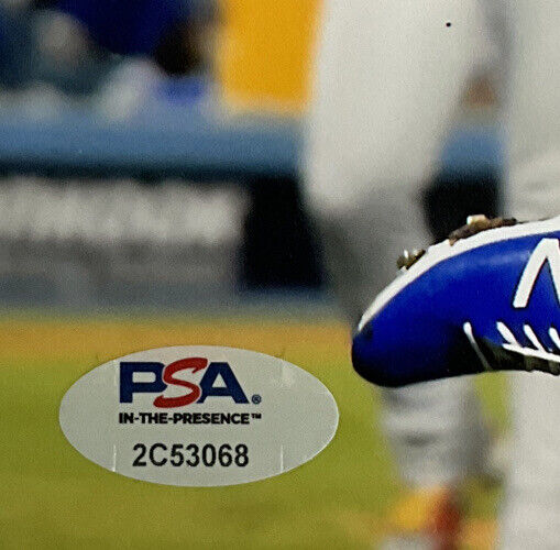 CHRIS TAYLOR DODGERS SIGNED 8X10 2021 WILD CARD WALK OFF HOME RUN PHOTO PSA ITP