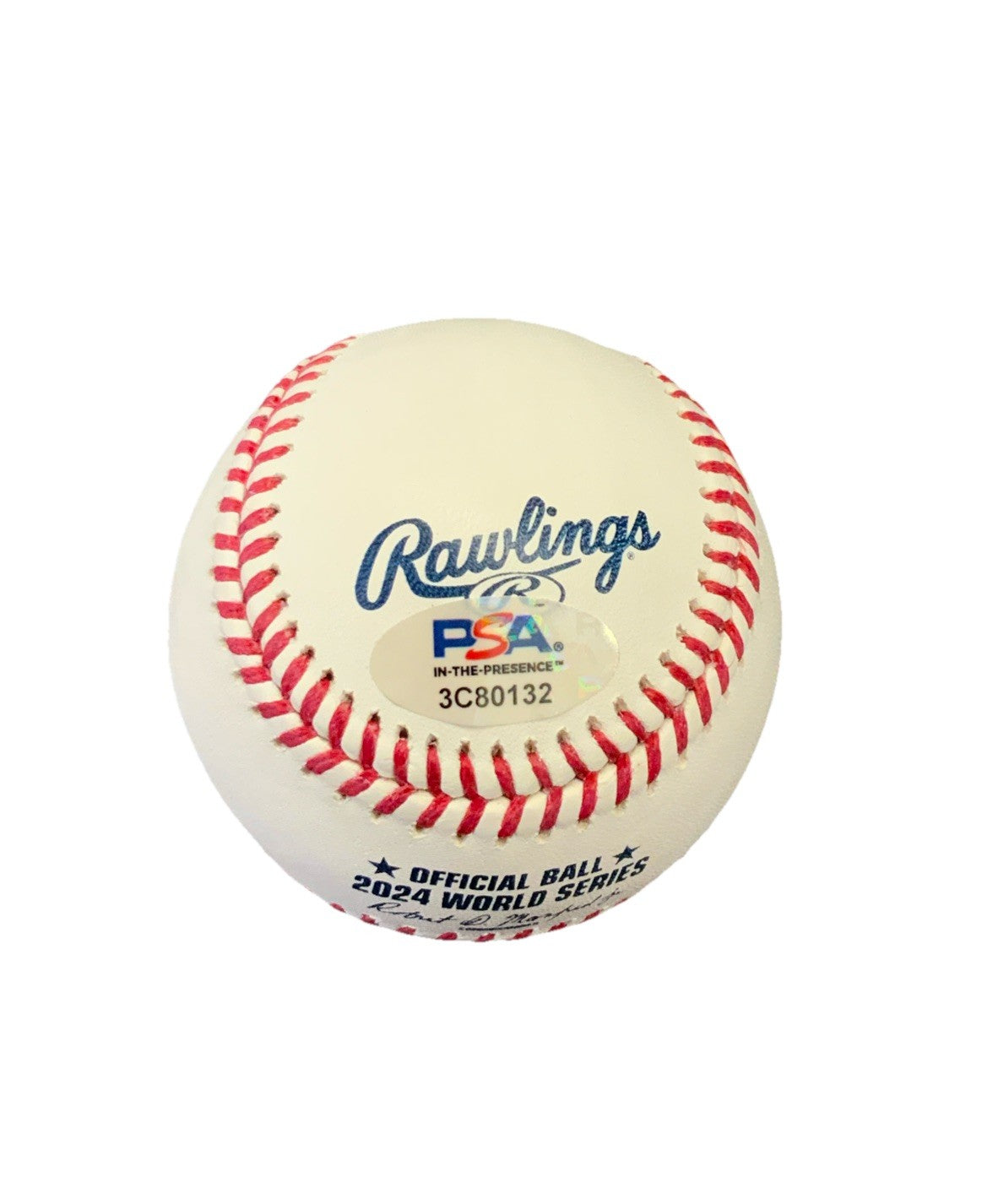 ANTHONY BANDA SIGNED 2024 WORLD SERIES MLB BASEBALL "2024 WS CHAMPS" PSA WITNESS